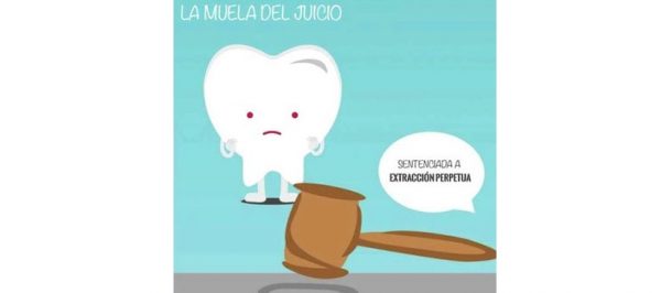 caricatura de muelas del juicio